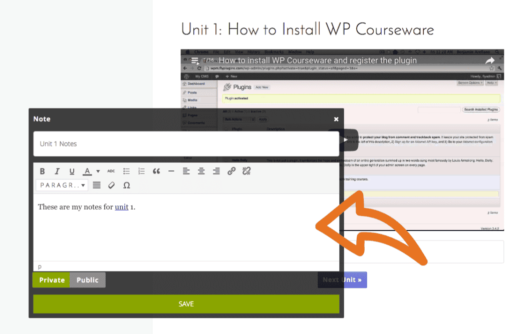 Wp Courseware Examples Introducing Notes for WP Courseware! - Fly Plugins