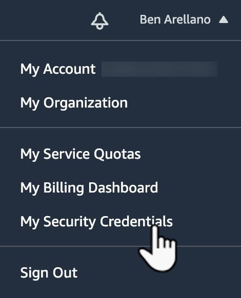 Screenshot 1: Step 4: Get Access Key & Secret Key