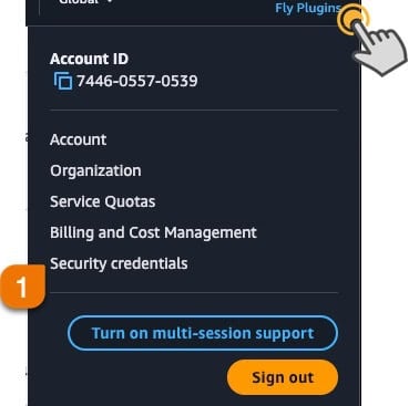 Screenshot 1: How to obtain your CloudFront Key Pair ID and Private Key