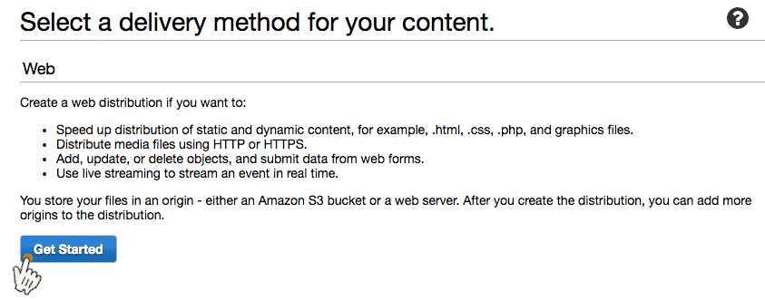 Screenshot 3: How to create a CloudFront distribution for S3 Media Maestro (versions 3.2.4 and below)
