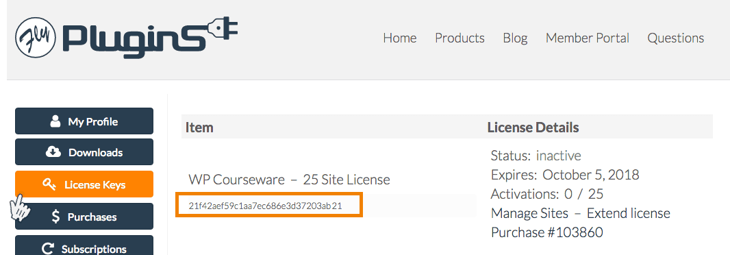 Screenshot 1: I lost my license key. How do I retrieve it