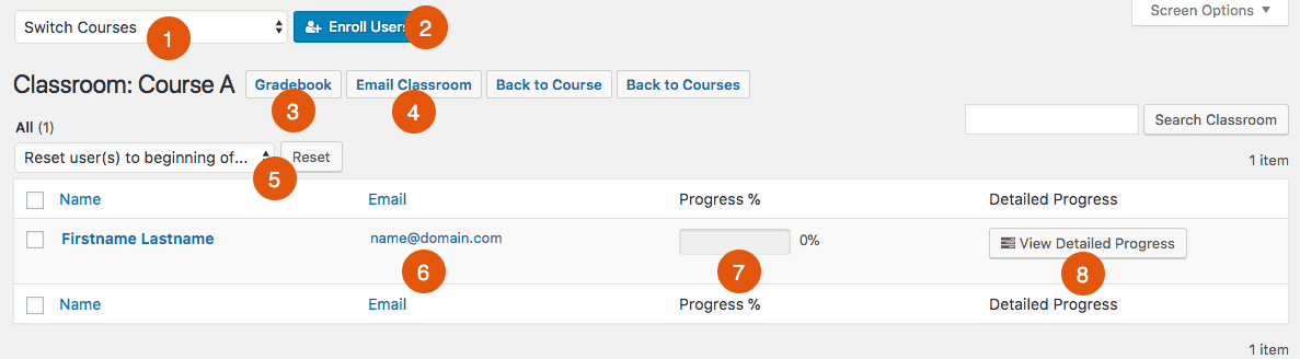 Screenshot 2: Classroom page overview