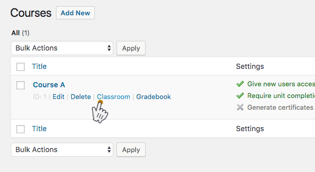 Screenshot 1: Classroom page overview