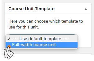 Screenshot 1: How can I create custom template for course units