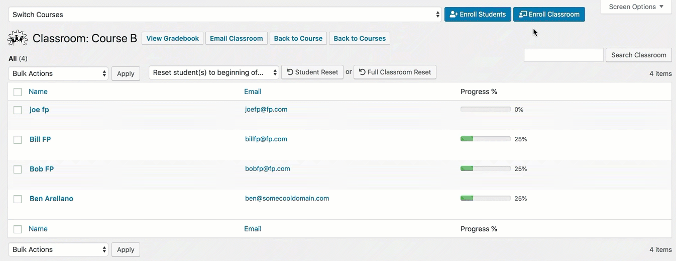 Screenshot 1: How do I enroll an entire classroom in a course