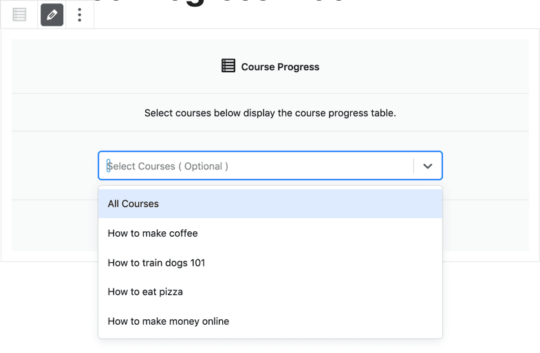 Screenshot 2: How can I use the Course Progress block