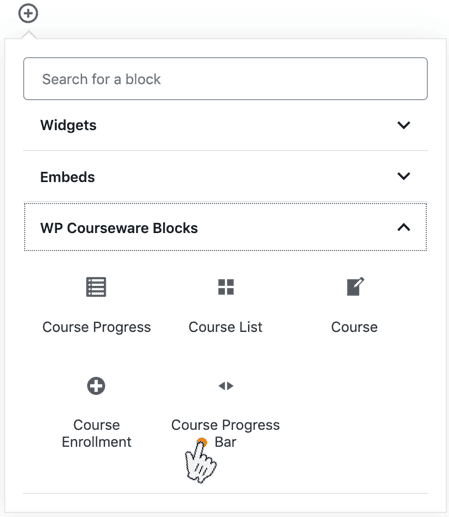 Screenshot 1: How do I use the Course Progress Bar block