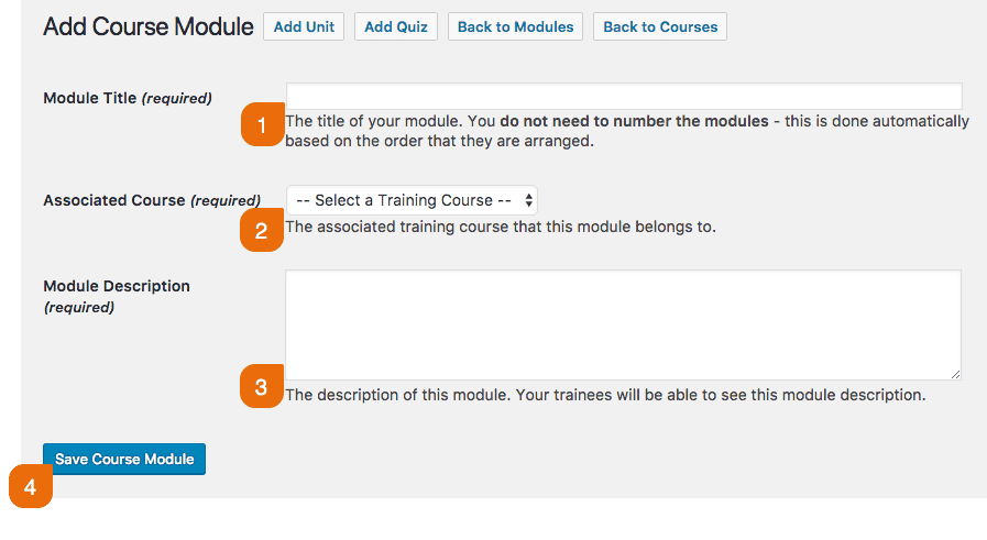 Screenshot 3: How do I create a module