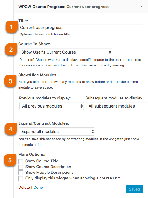 Screenshot 1: How do I configure the Course Outline widget