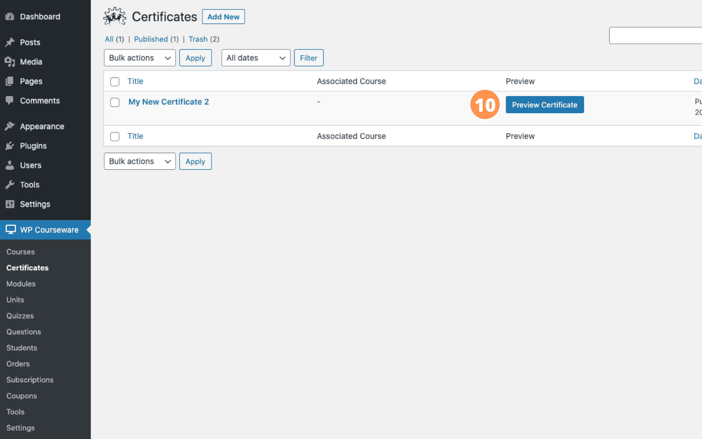 Screenshot 8: How can I generate a PDF certificate of completion