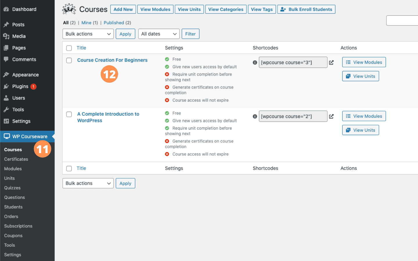 Screenshot 9: How can I generate a PDF certificate of completion