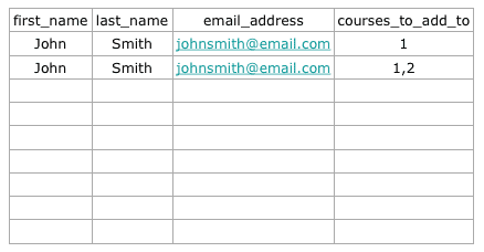 Screenshot 1: How do I bulk import users and enroll them in a course