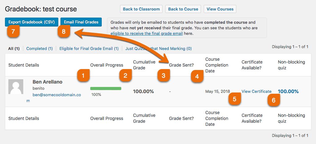 Screenshot 1: How do I utilize the gradebook feature